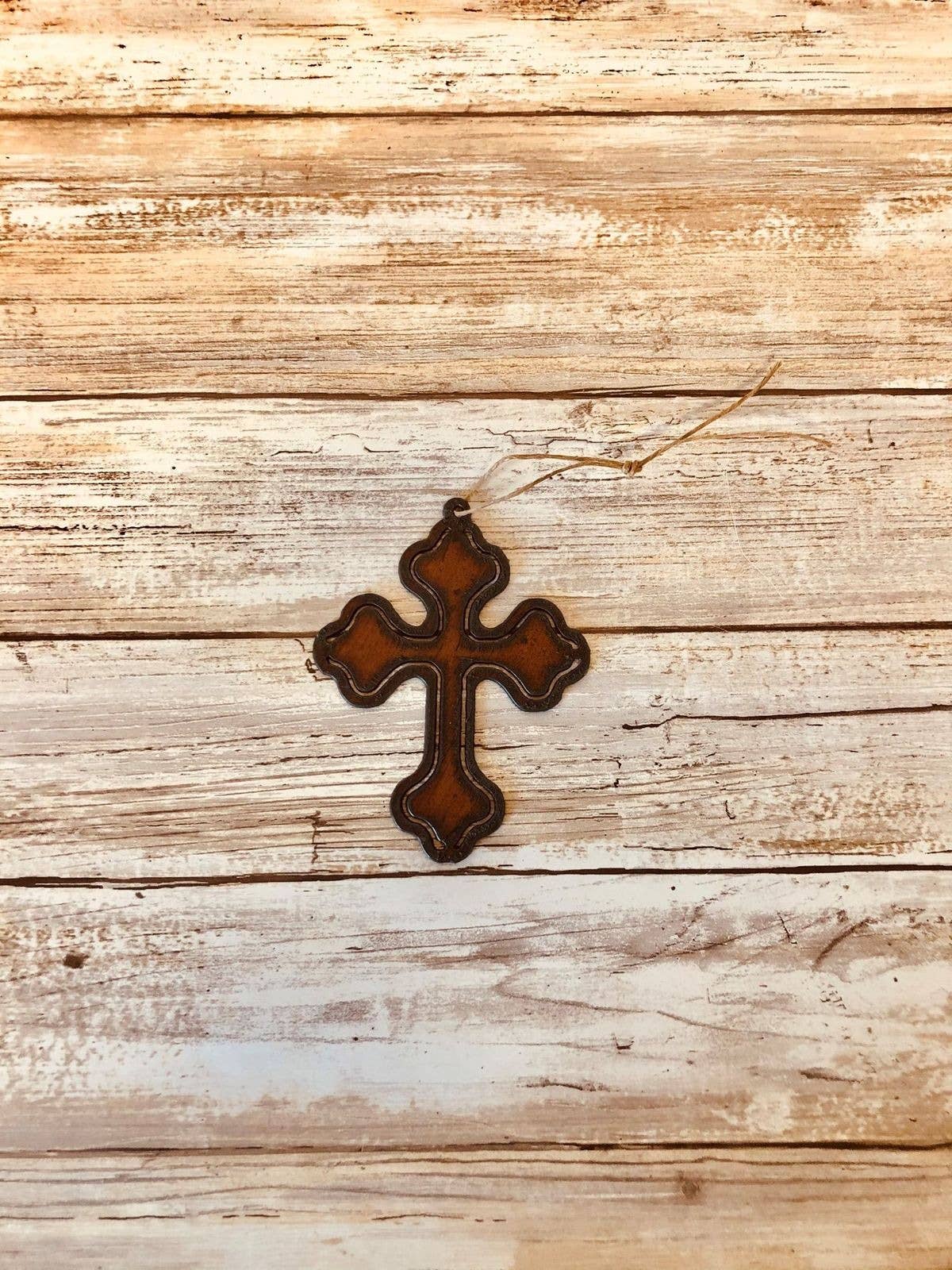 Cross w/ cuts Religious Ornament