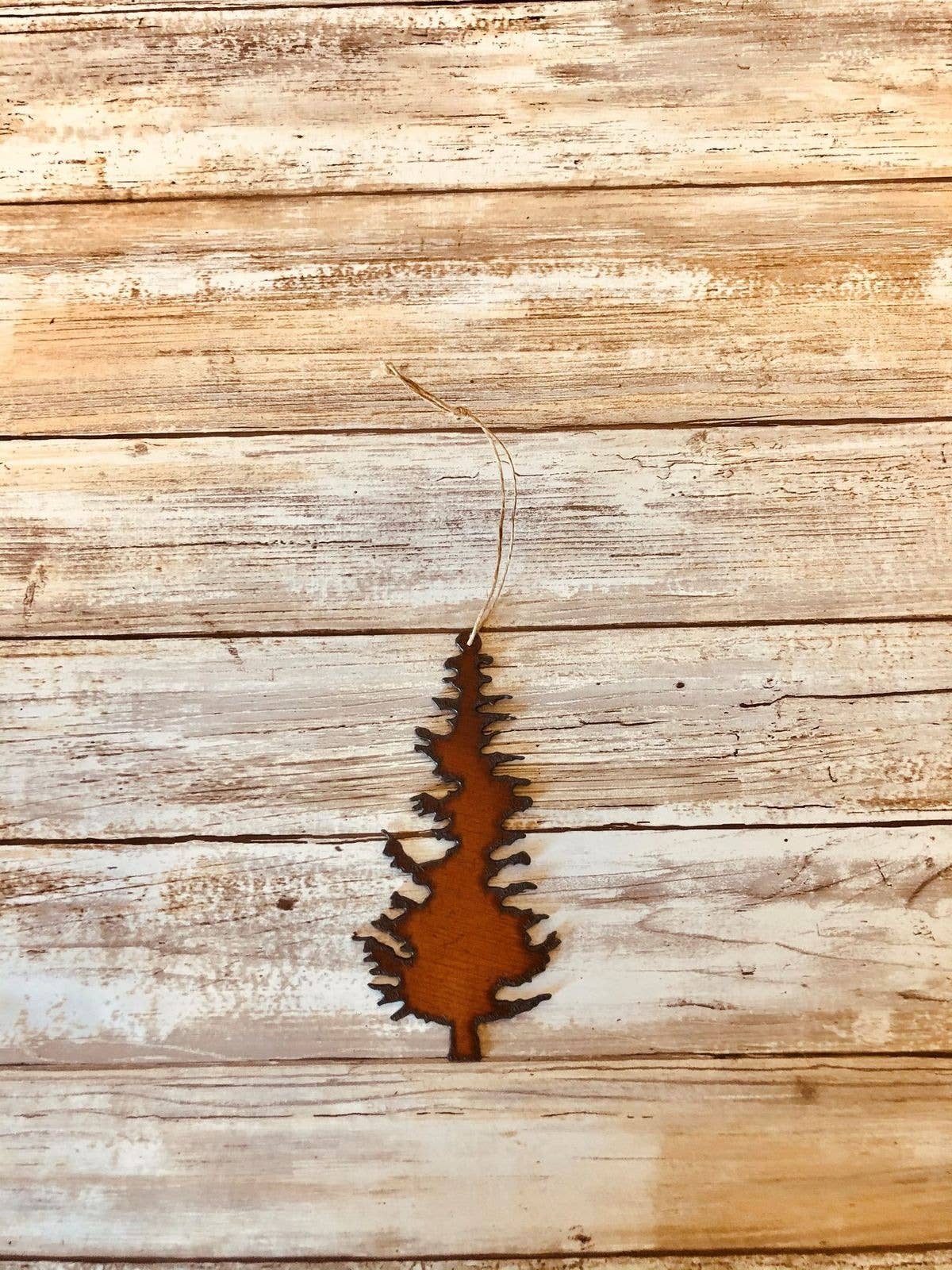 Pine Tree Lodge Rustic Iron Ornament