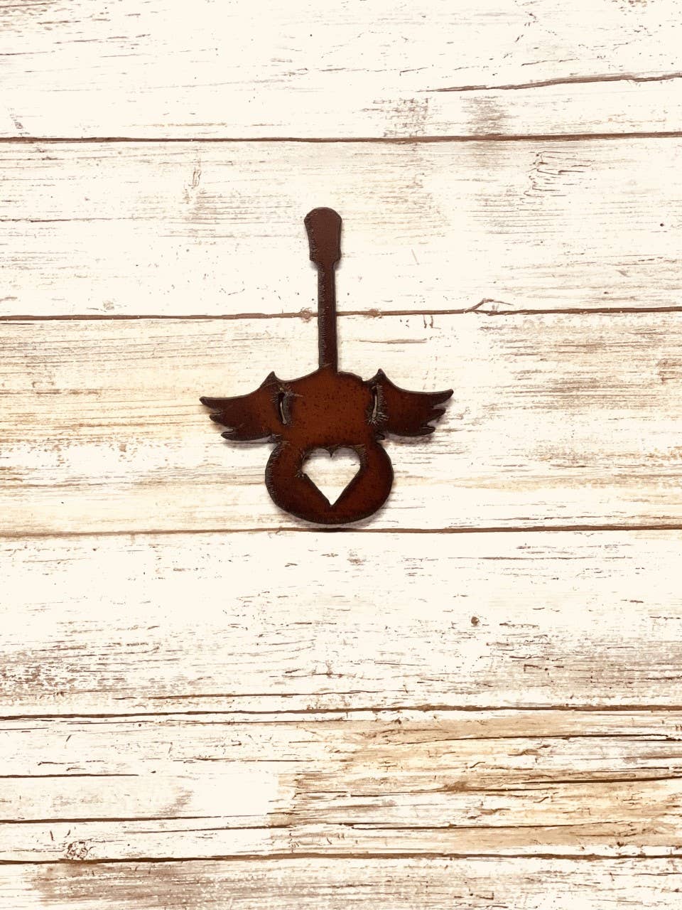 Winged Guitar With Heart Magnet