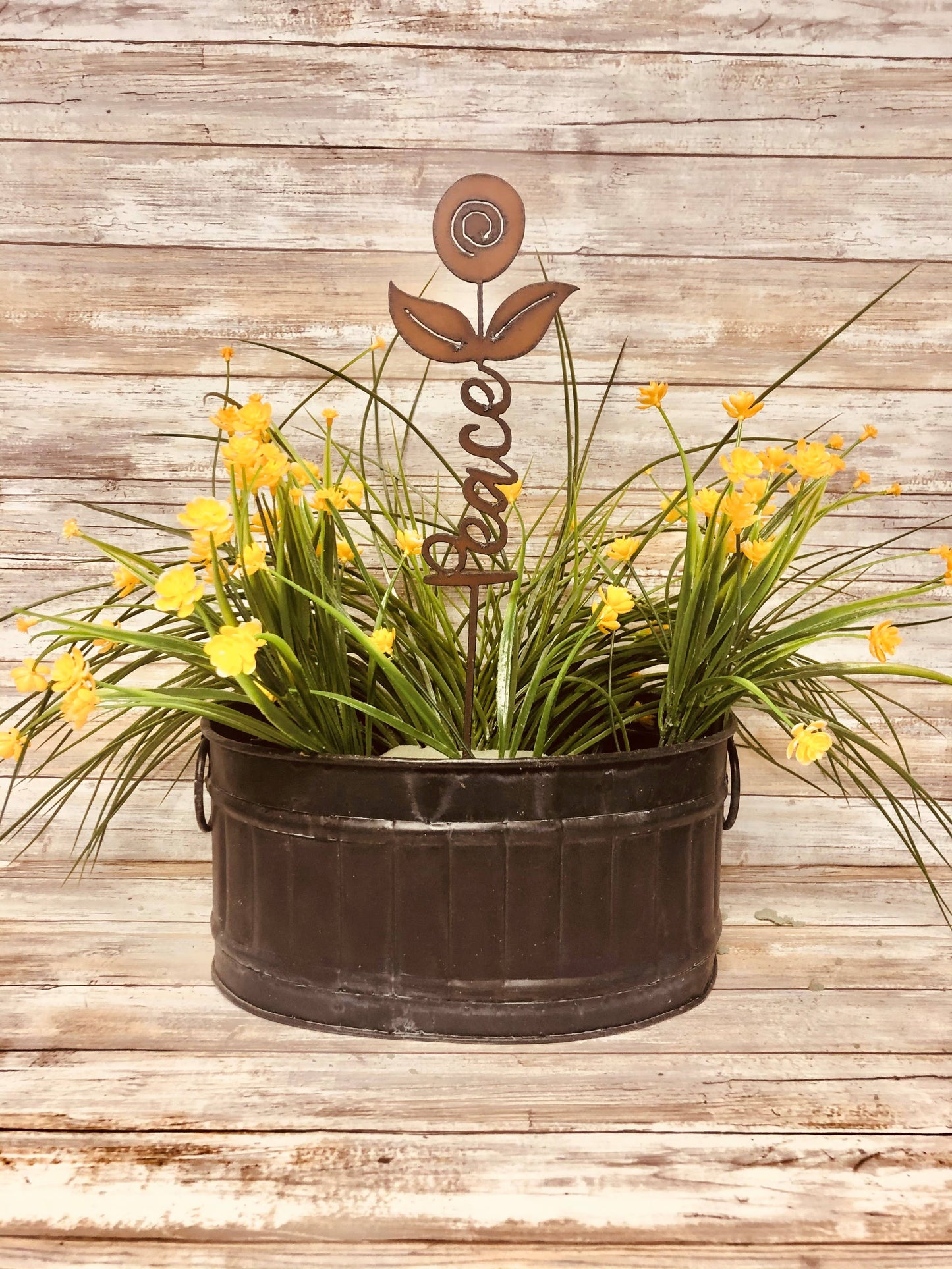 Peace Flower Vertical Inspirational Garden Stake
