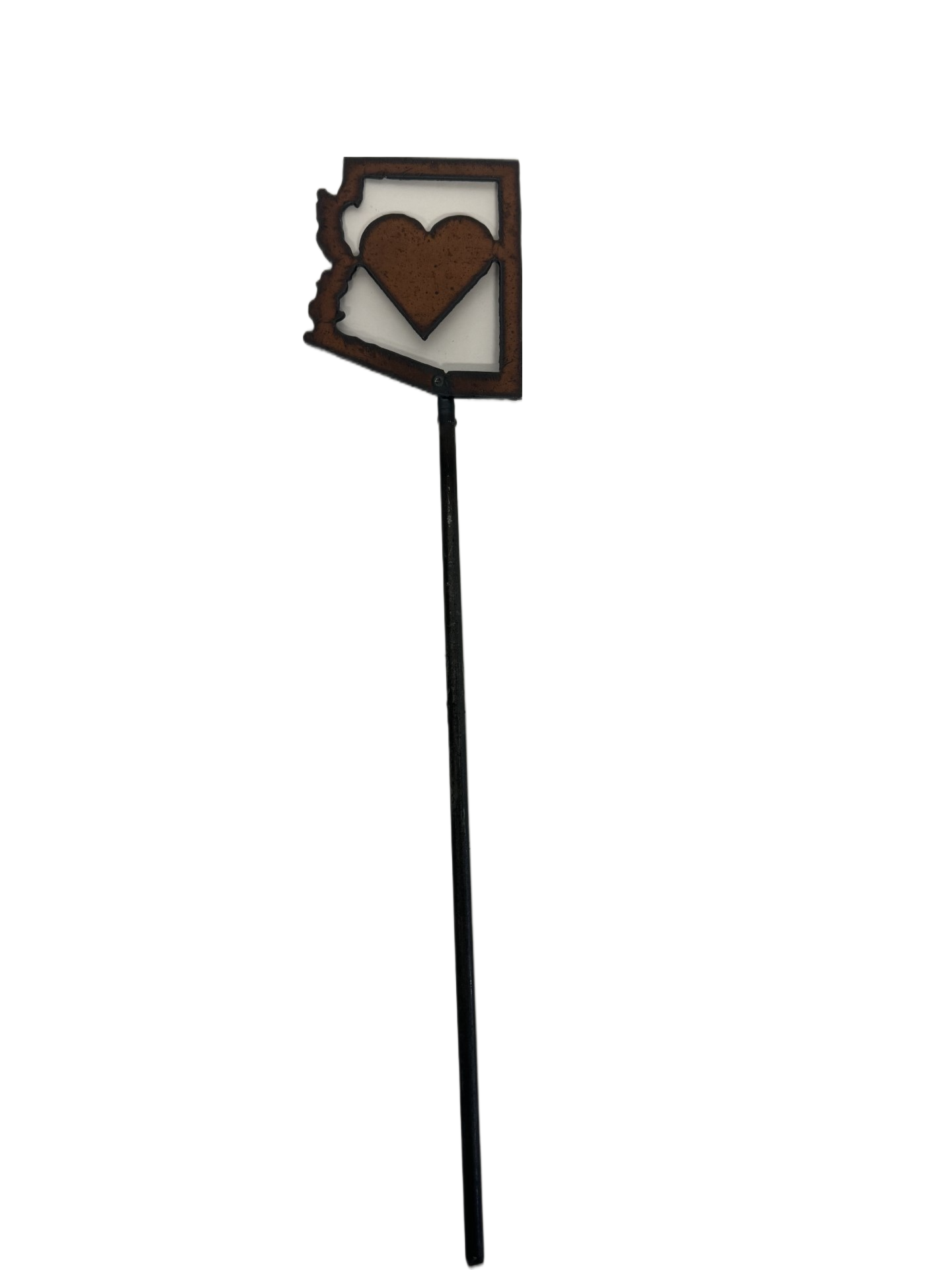 Arizona Outline with Heart Desert Garden Plant Stake