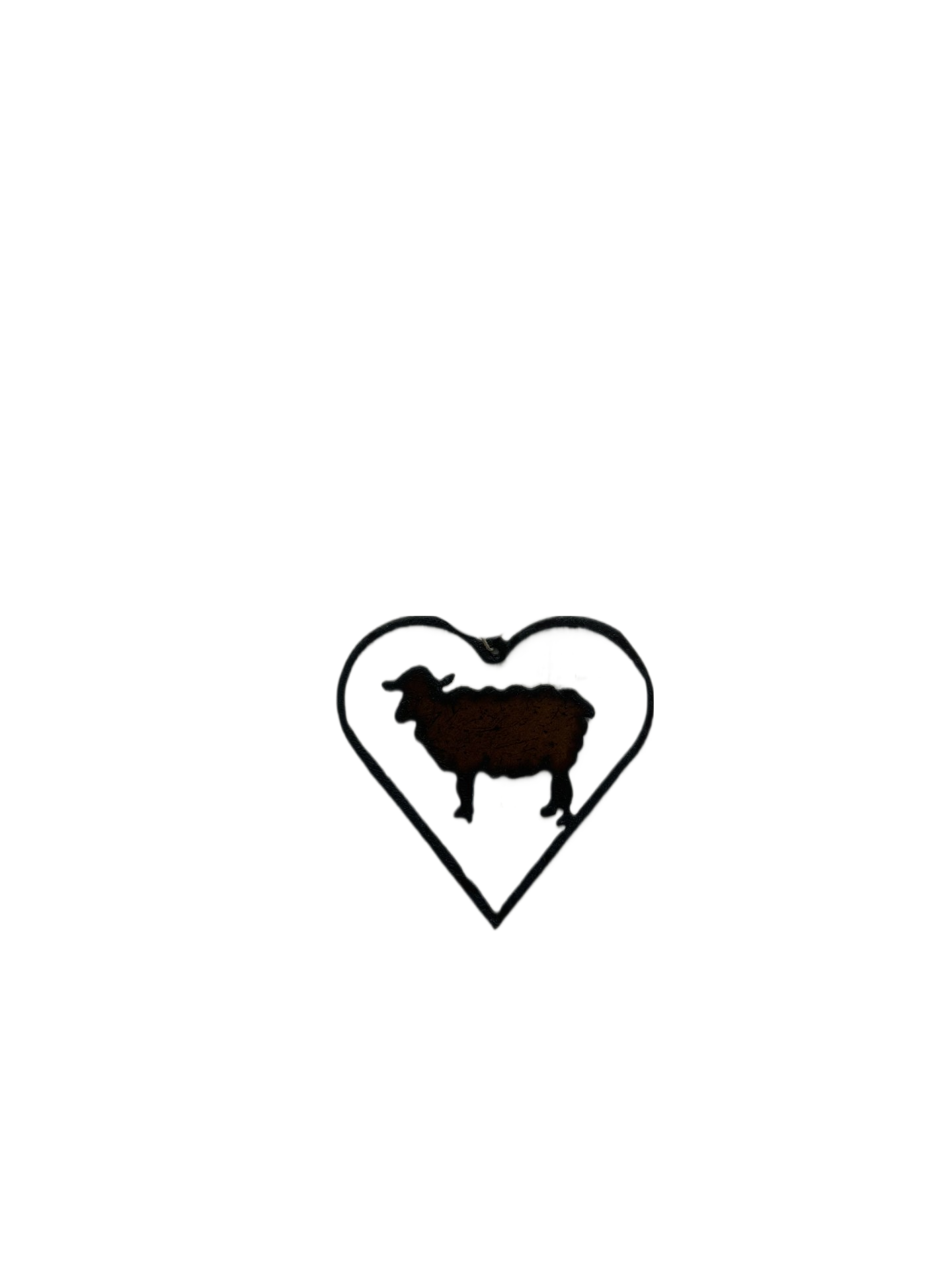 Heart Outline with Sheep Ornament 4H Gift