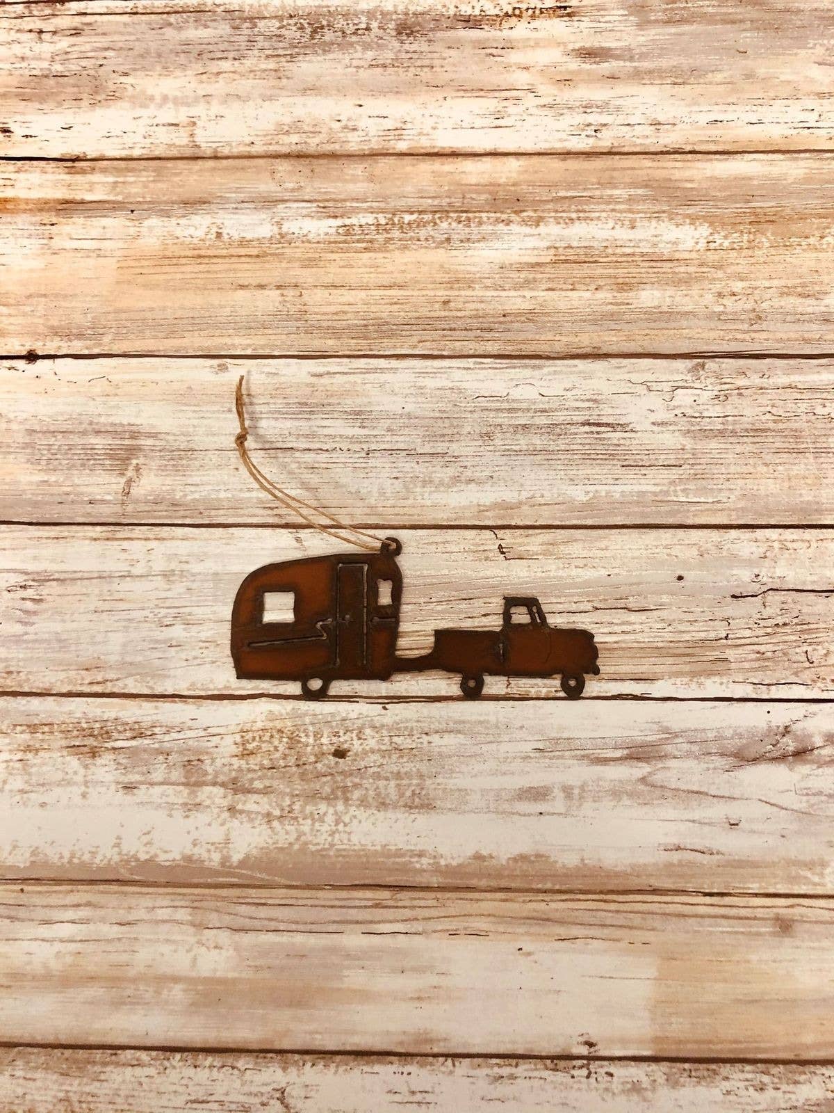Truck with Camper Koa Rustic Ornament
