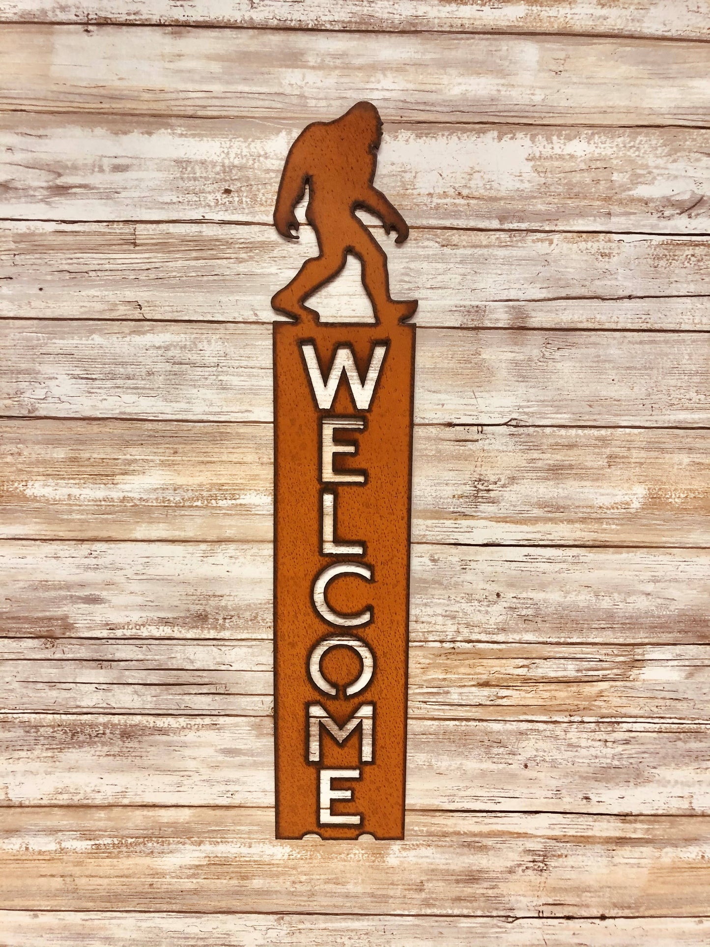 Bigfoot Yeti Sasquatch Vertical Welcome Sign