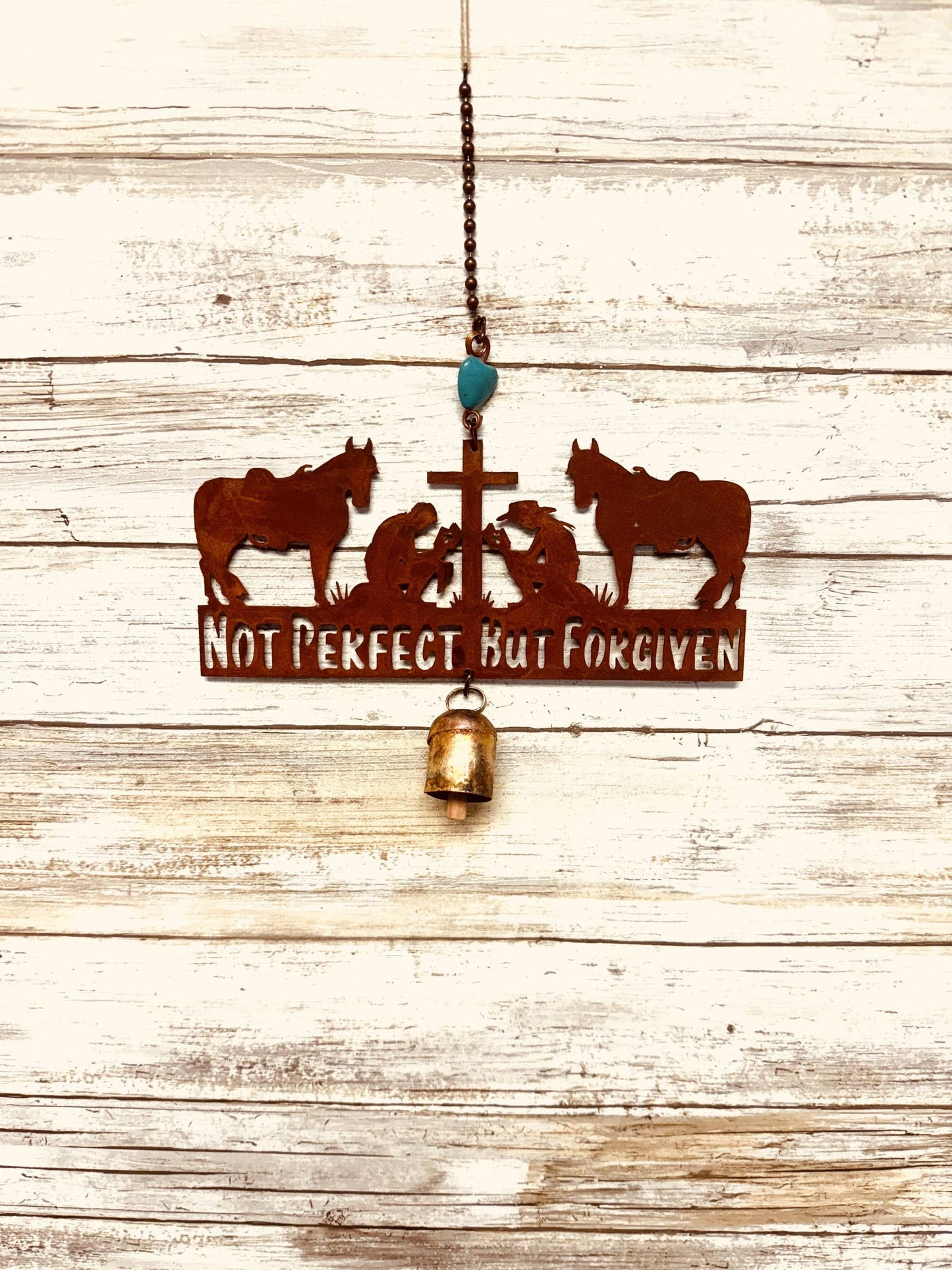 Not Perfect But Forgiven Western Religious Garden Bell