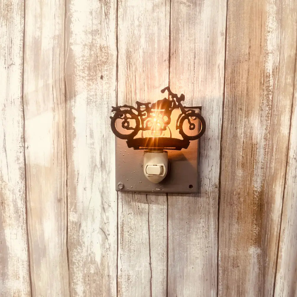 Vintage Motorcycle Image Rustic Night Light