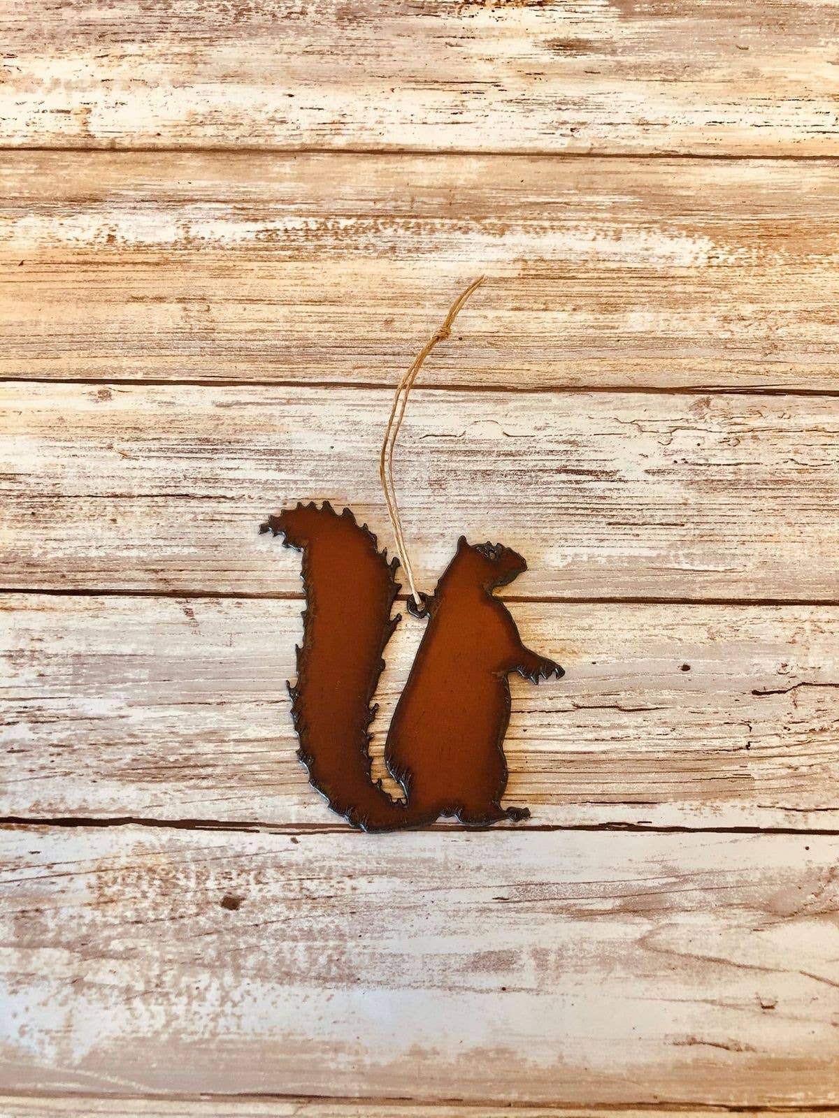 Squirrel Lodge Rustic Iron Ornament