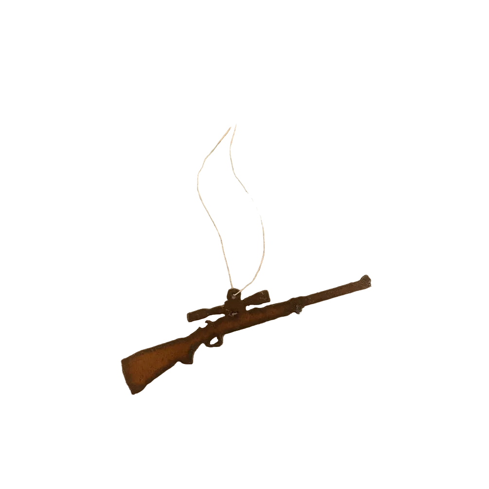 Hunting Rifle Rustic Metal Lodge Sportsman Ornament