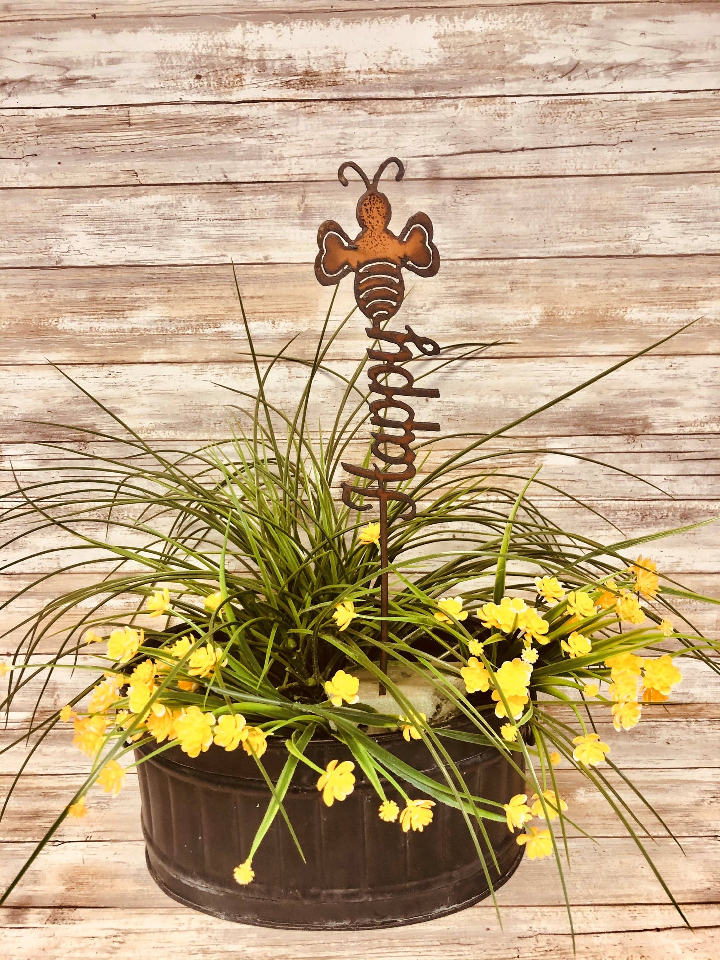 Bee Happy Bumble Bee Garden Stake