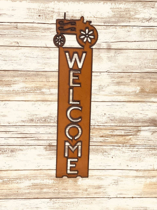 Tractor GARDEN FRIEND Vertical Welcome Farm Sign