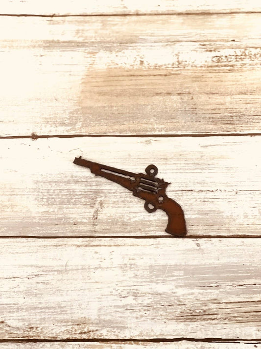 Gun Charm Pendant Rustic Metal DIY Gift