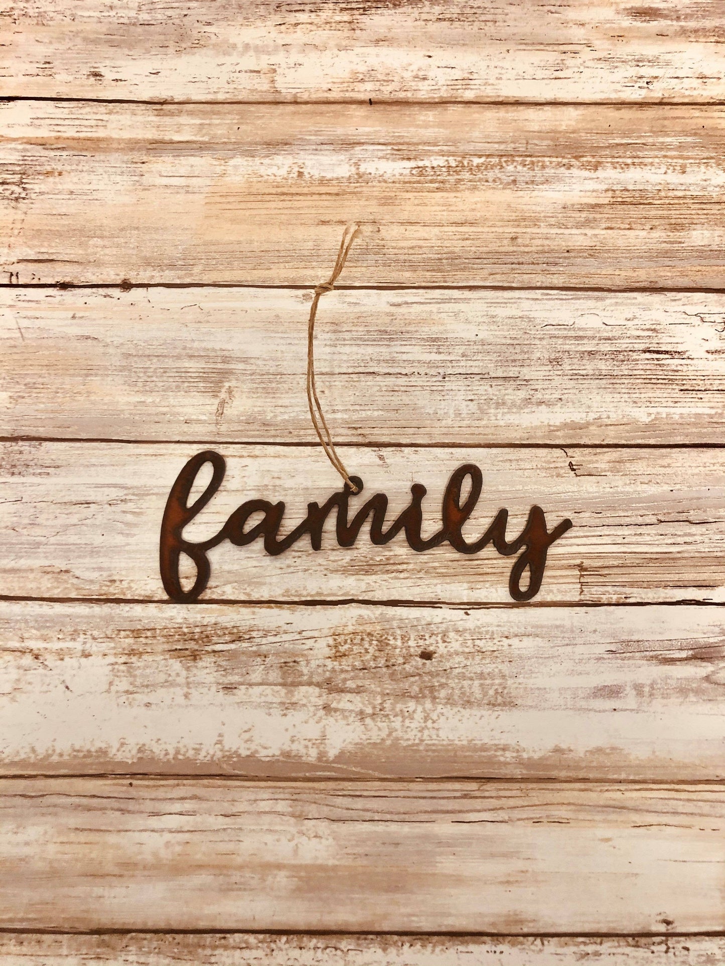 Family Cursive Word Ornament