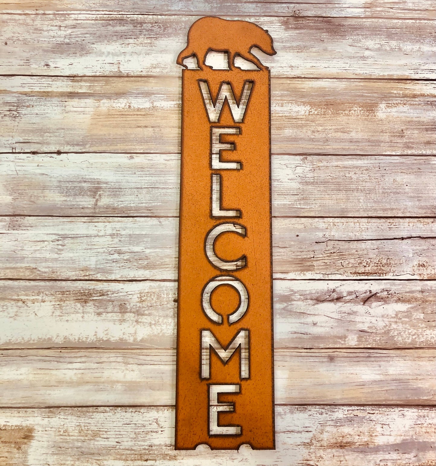 Black Bear Lodge Vertical Welcome Sign