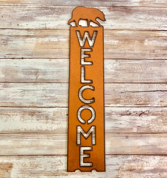 Black Bear Lodge Vertical Welcome Sign