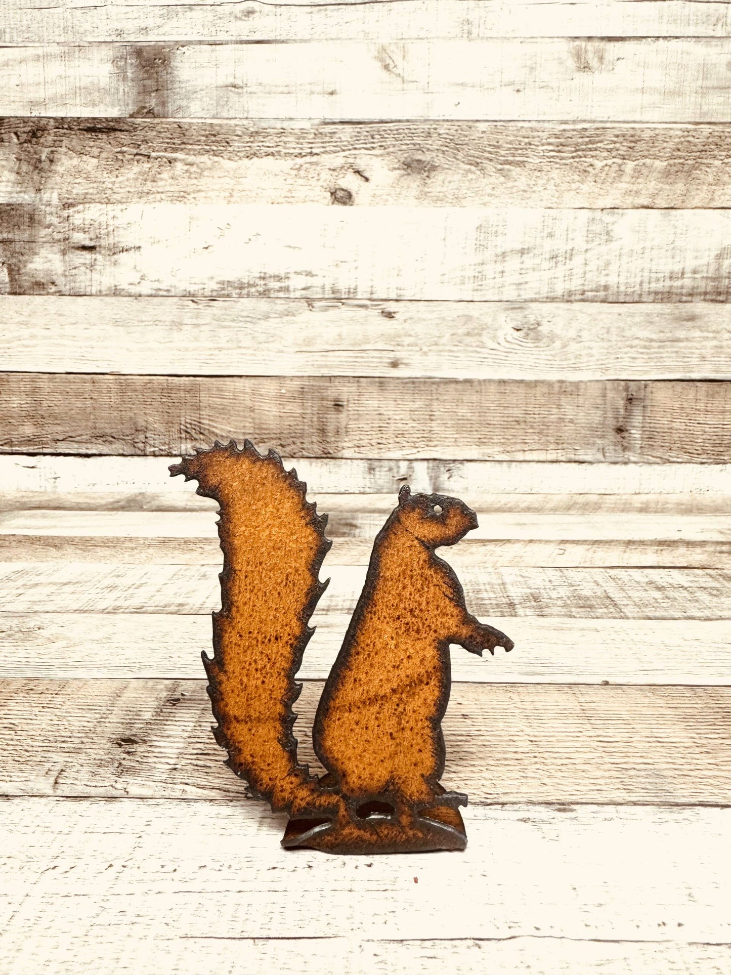 Squirrel rustic Metal DOODAD Standing Figurine