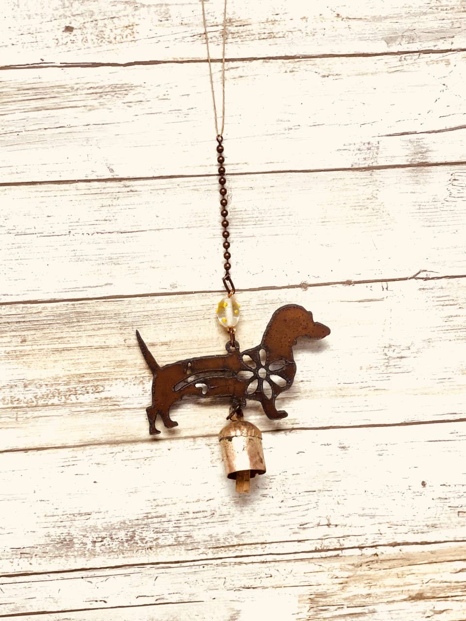 Dachshund Wiener Dog GARDEN FRIEND Mobile Bell Chime