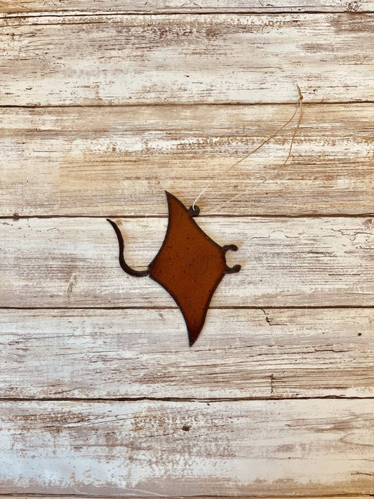 Stingray Metal Rustic Sea Life Ornament