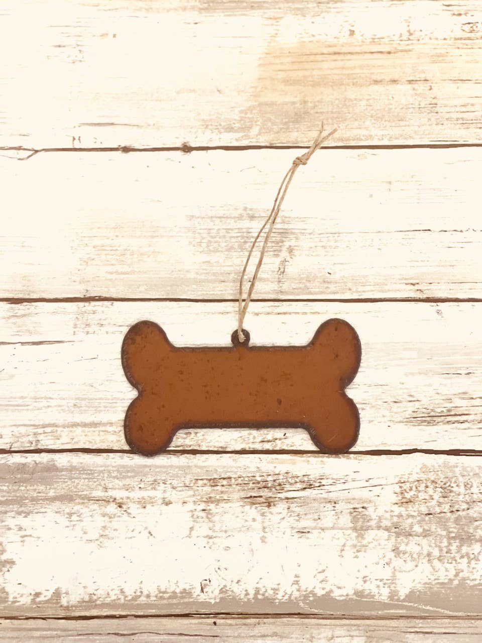 Dog Bone Pet Gift Rustic Metal Ornament