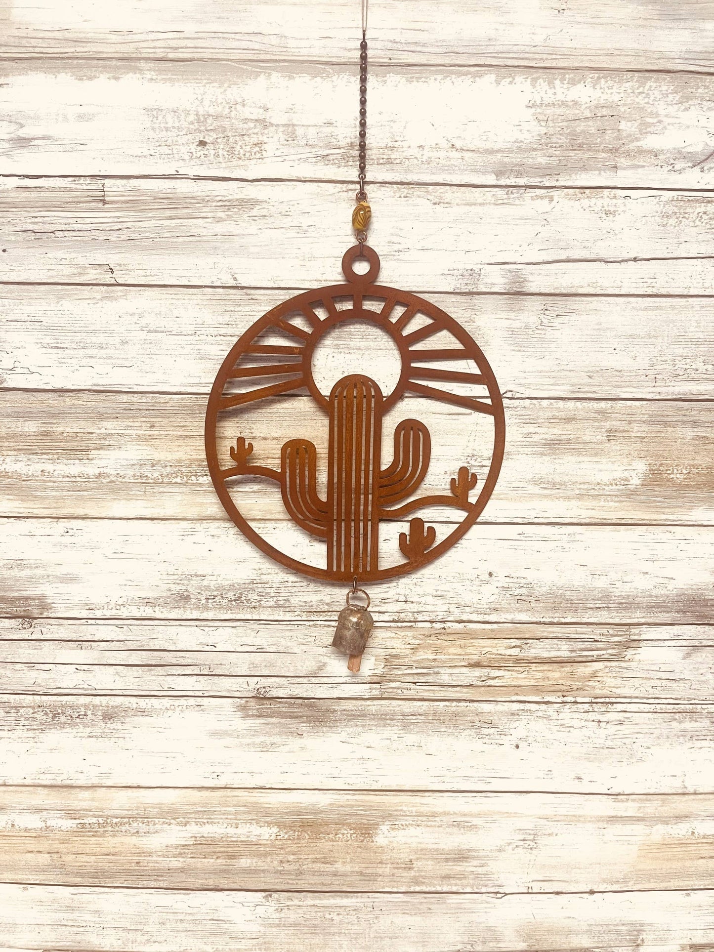 Cactus Bell Rustic Arizona Sunshine Garden Chime Saguaro