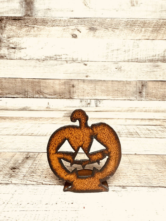 Jack O Lantern Rustic Metal Halloween DOODAD Figurine