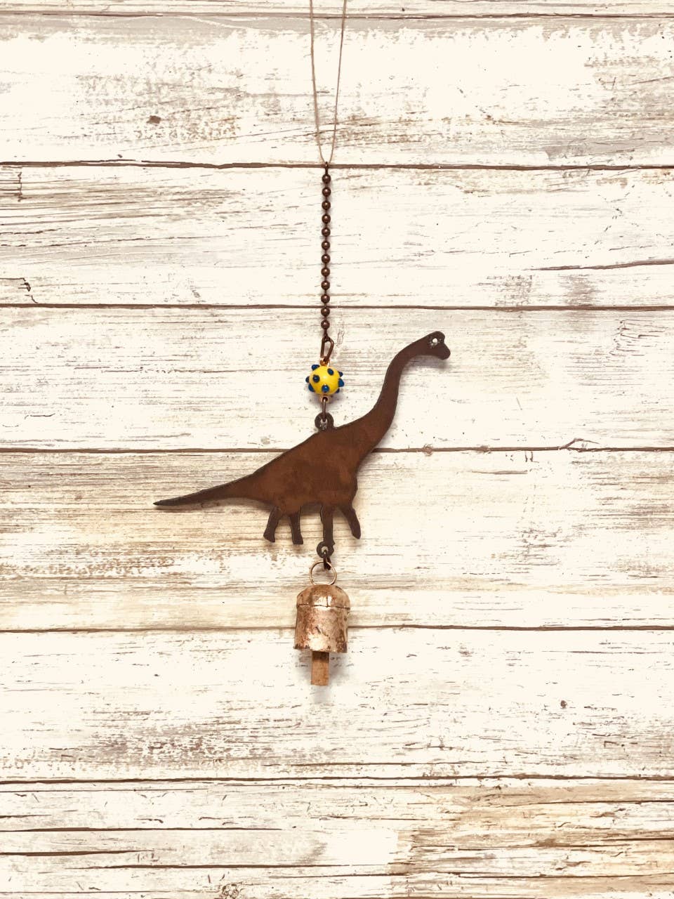 Brachiosaurus Dinosaur Bell Rustic Garden Chime