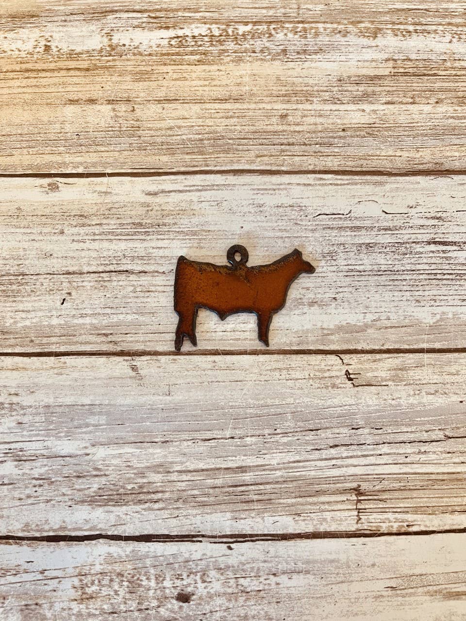 Show Steer Charm Pendant Made In The USA Rustic Metal DIY