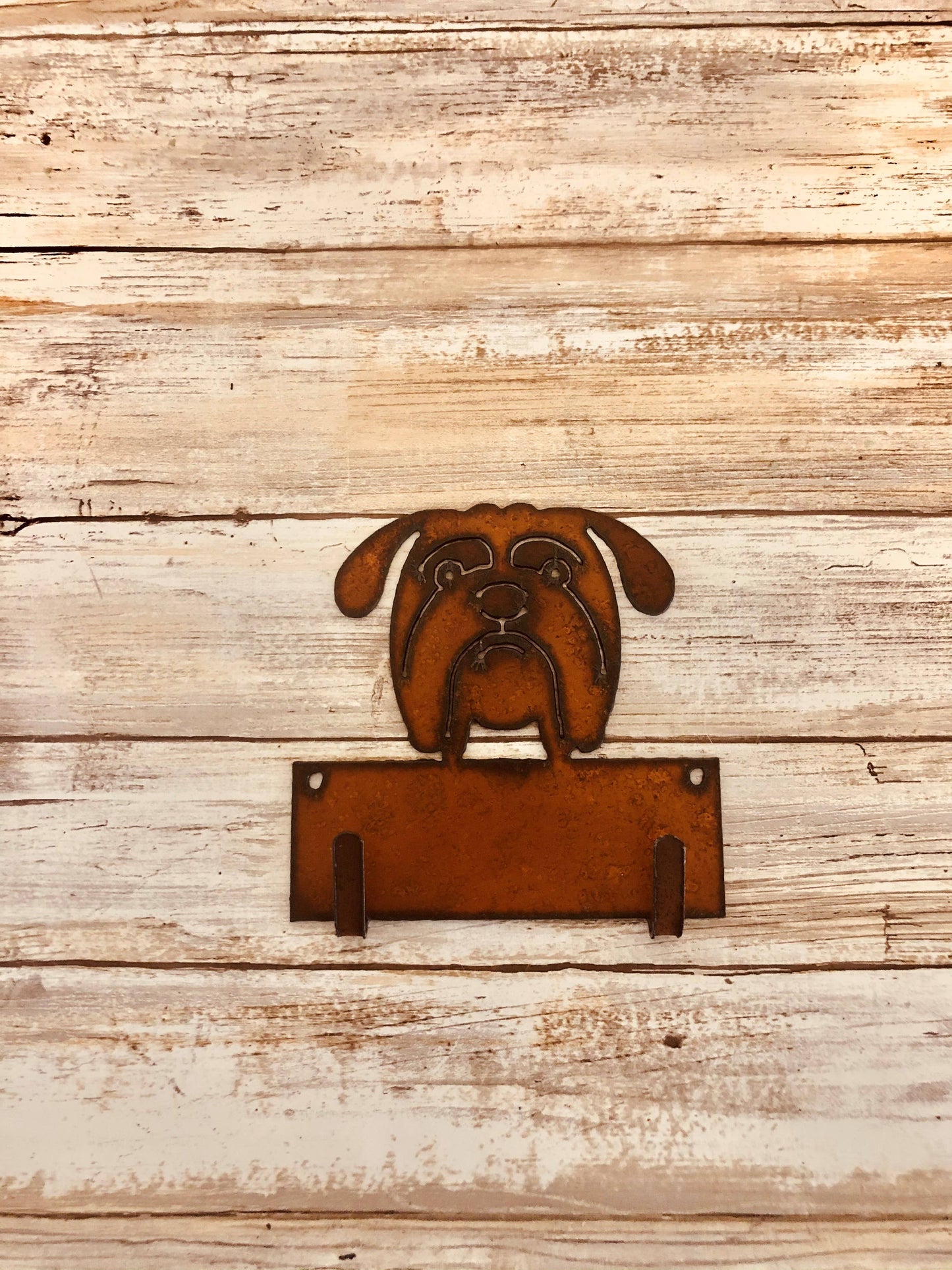 Bulldog Face Pet Double Key Hook Leash Holder