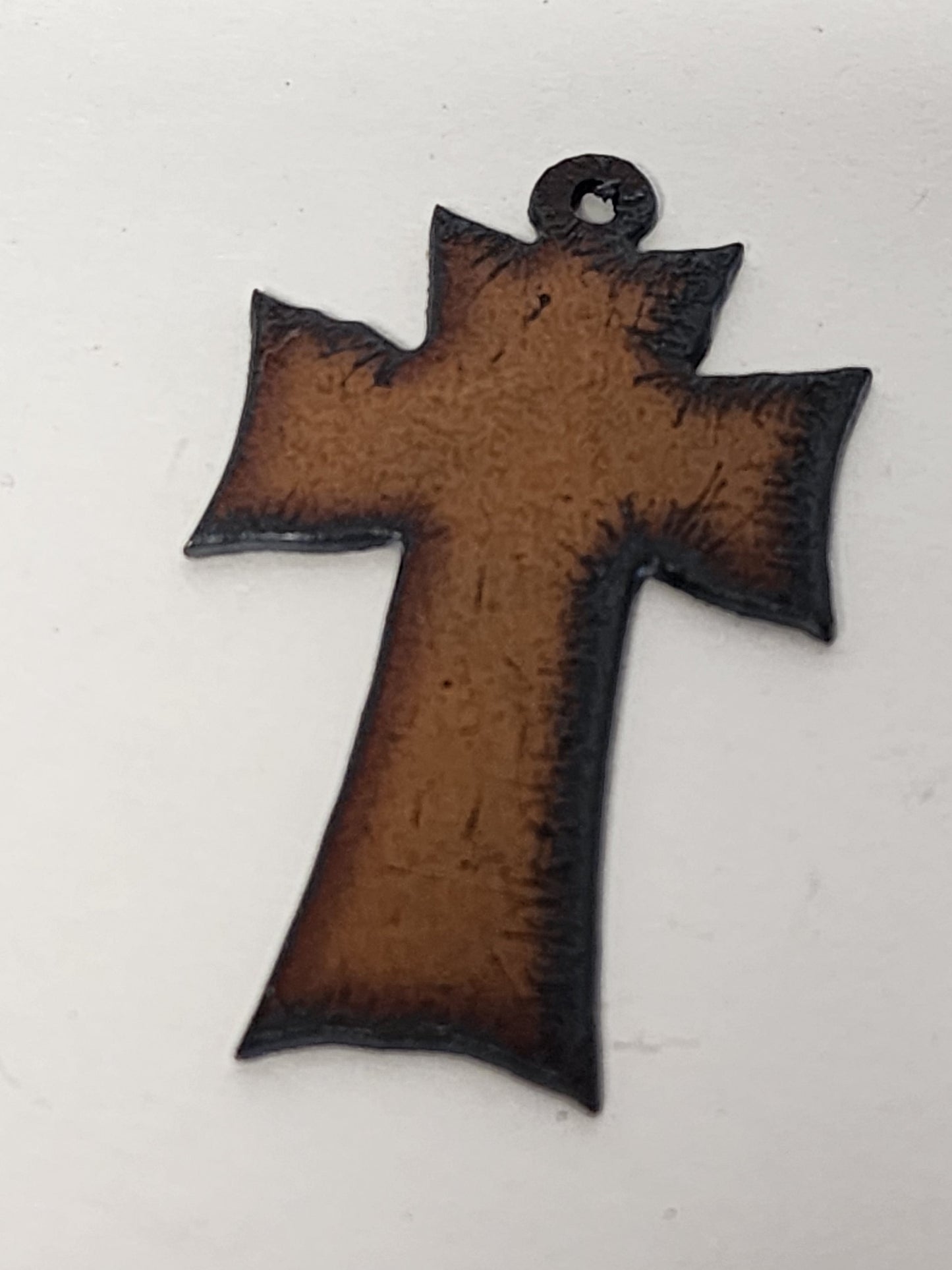 Cross Solid Charm Pendant Rustic Metal