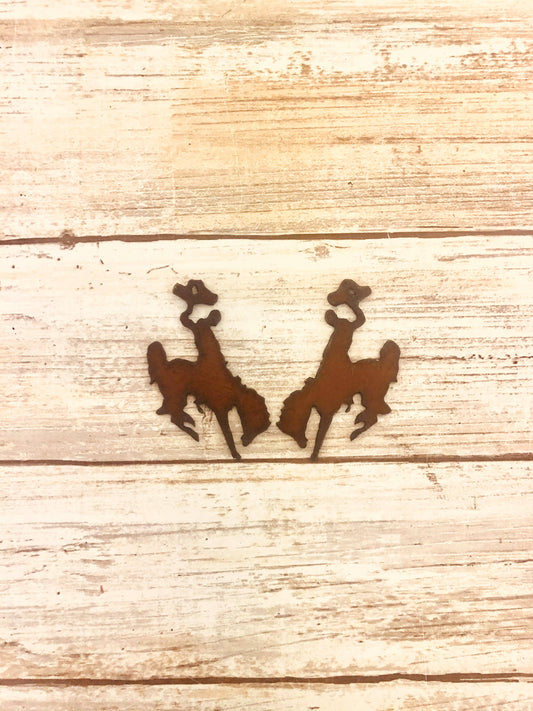 Wyoming Bronc Rider Earring Size