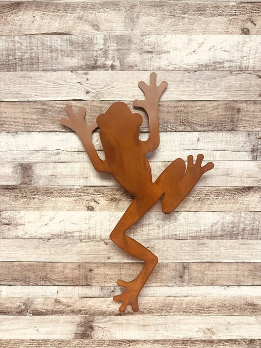 Frog Wall Art Rustic Metal Garden Decor Wall Image Sign