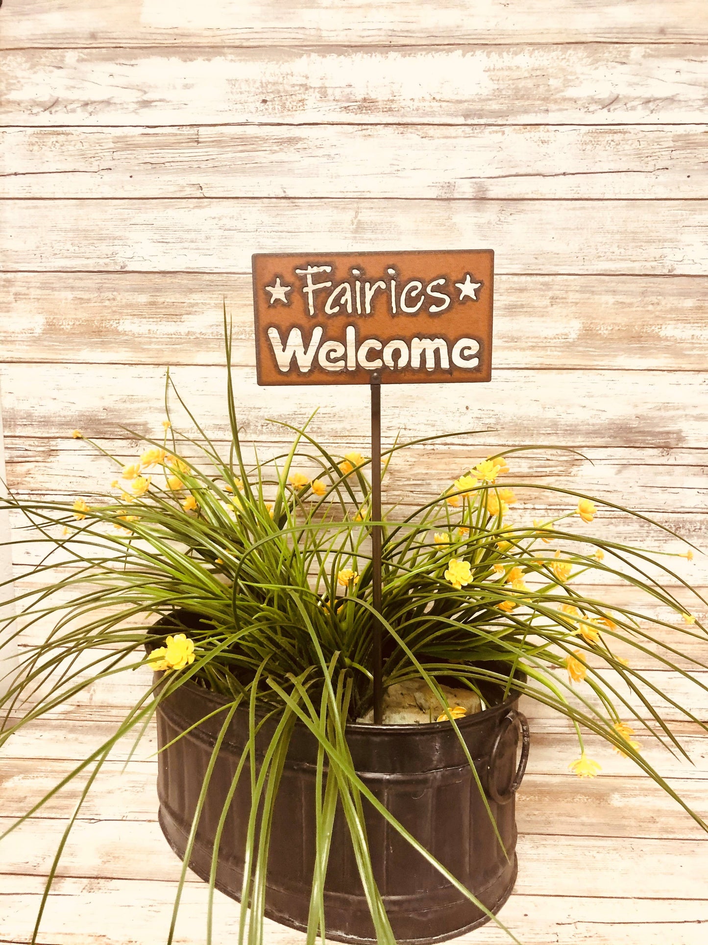 Fairies Welcome Plant Stake Plaque