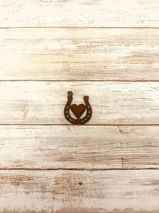 Horseshoe With Heart Western Charm Pendant