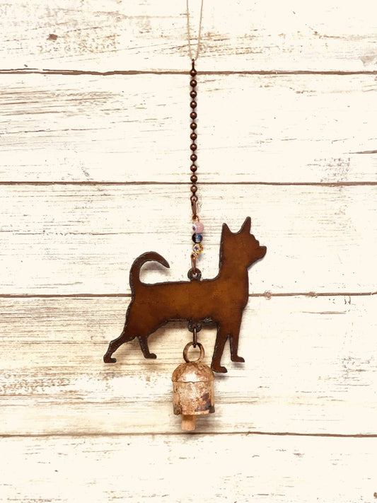 Chihuahua Bell Rustic Dog Garden Nana Bell Chime