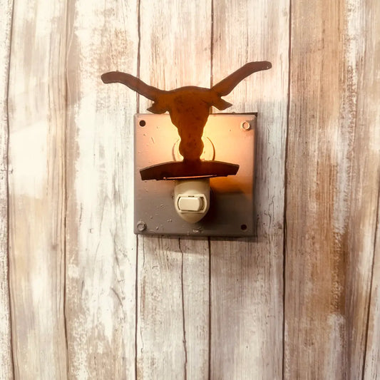 Steer Head Image Rustic Night Light