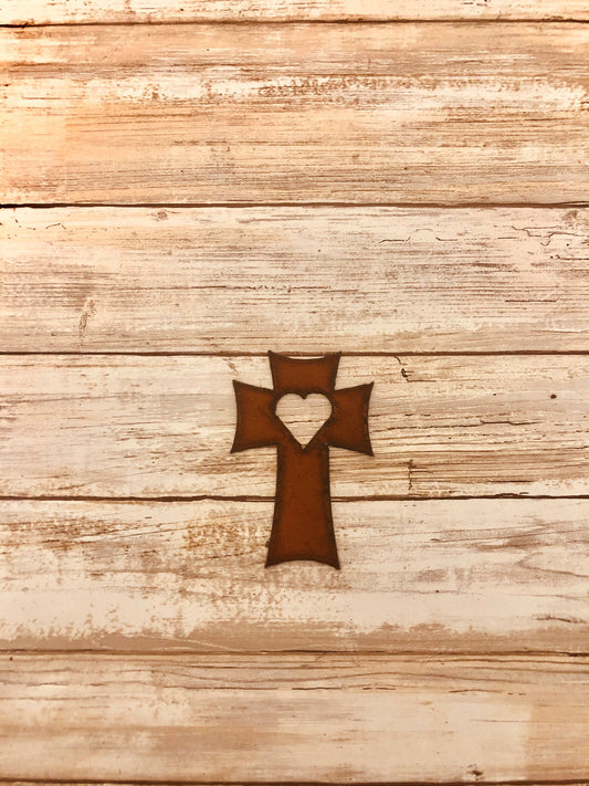 Cross with Heart Magnet