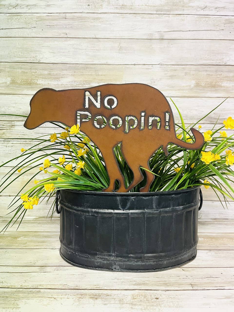 No Poopin Dog Yard Stake Pet Sign