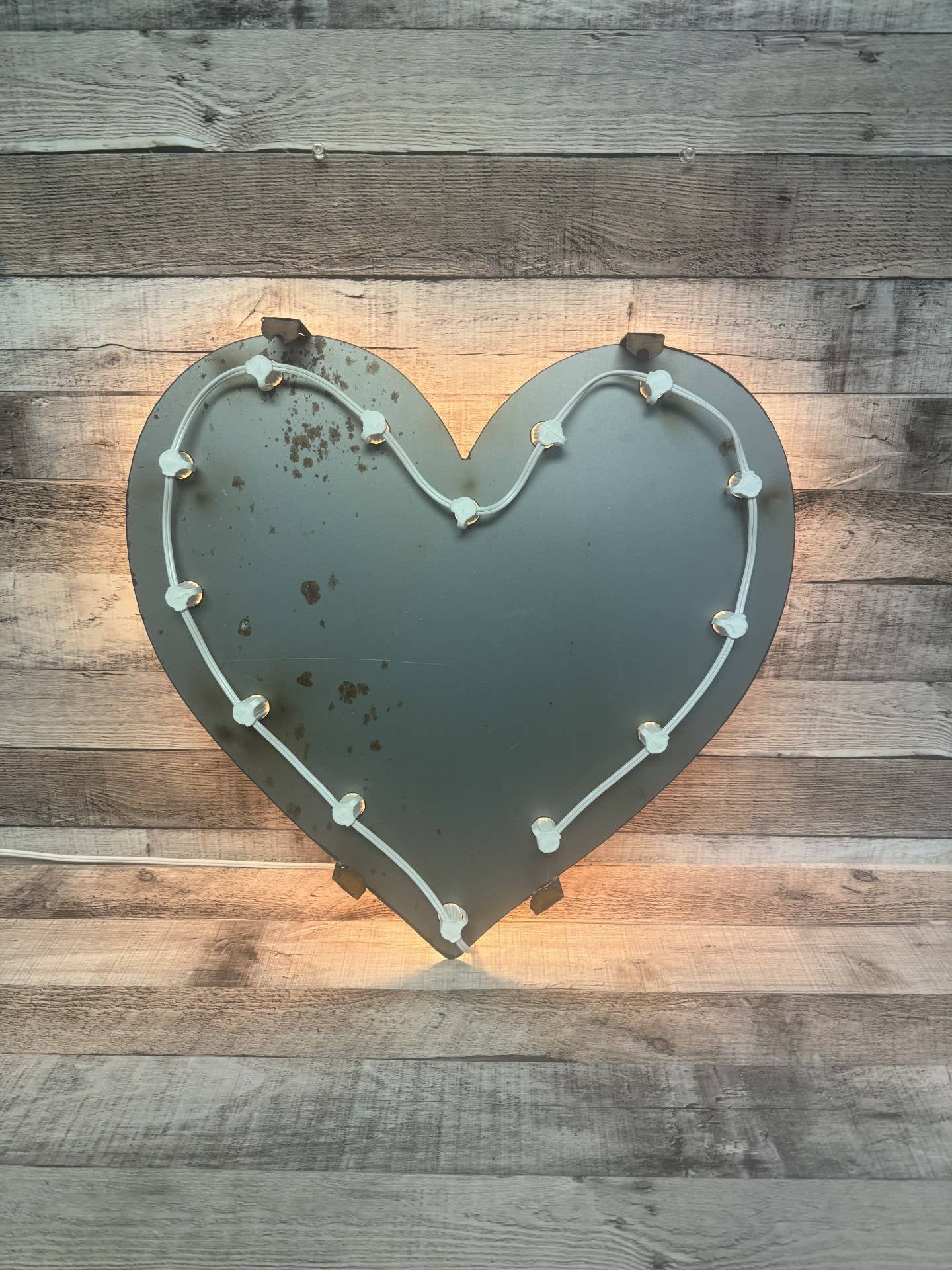 Heart Marquee Lighted Rustic Metal Florist Wedding Display