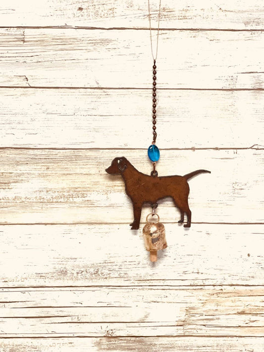 Labrador Retriever Bell Rustic Metal Garden Dog Breed Gift