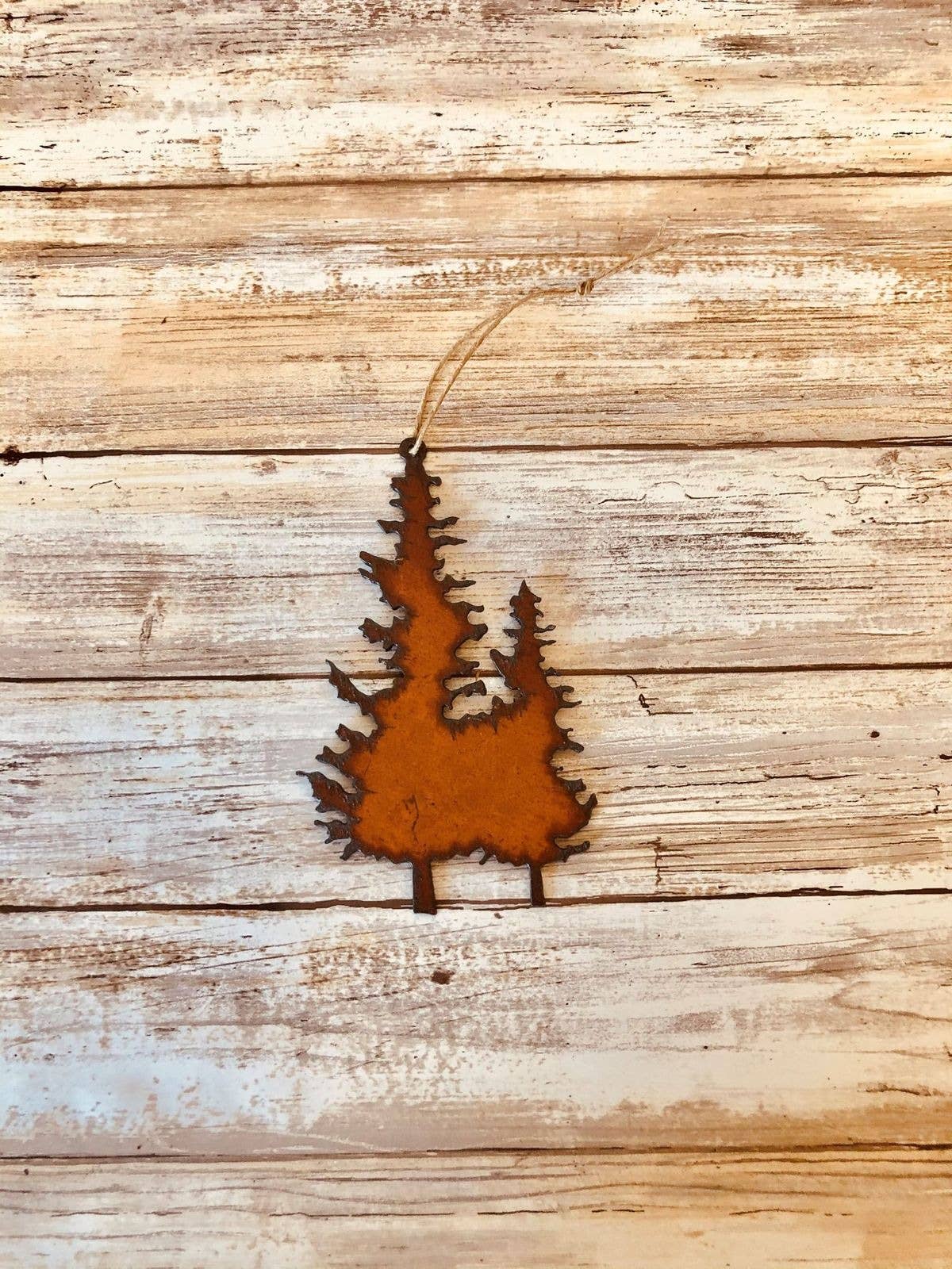 Double Pine Tree  Lodge Ornament