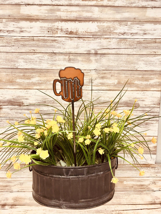 Beer Mug Garden Plant Stake