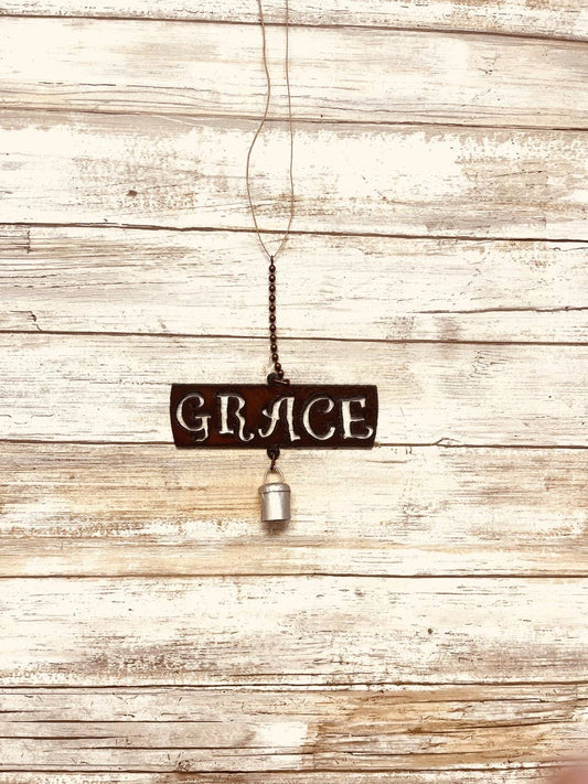 Grace inspirational Word Garden Bell Chime