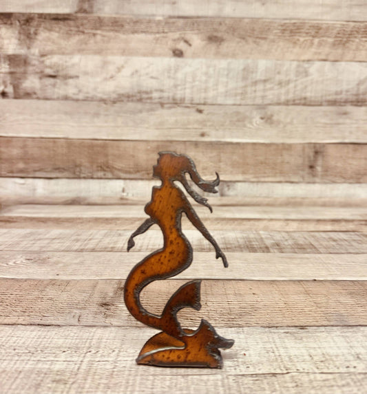 Mermaid DOODAD Rustic Metal Nautical Tabletop Figurine