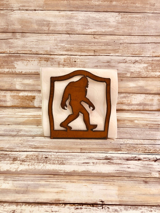 Bigfoot Yeti Sasquatch Rustic Napkin Holder