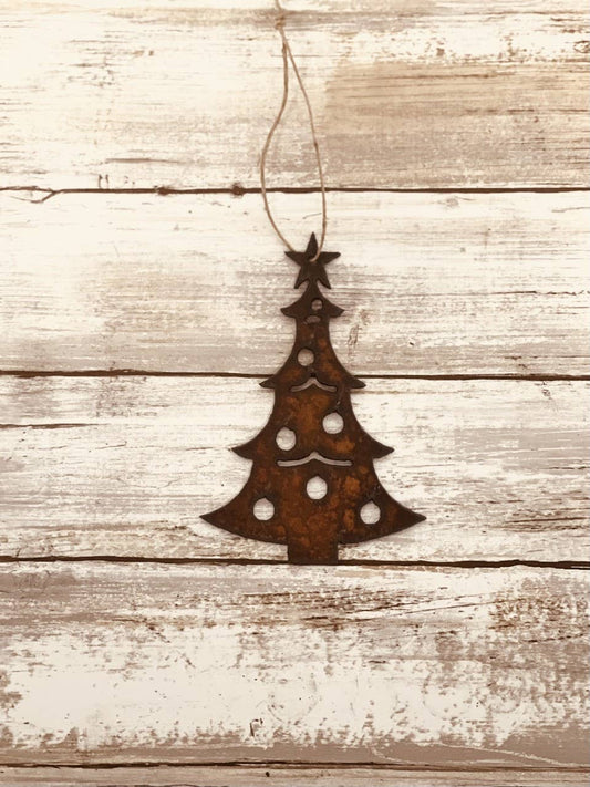 Christmas Tree Ornament Rustic Metal Gift