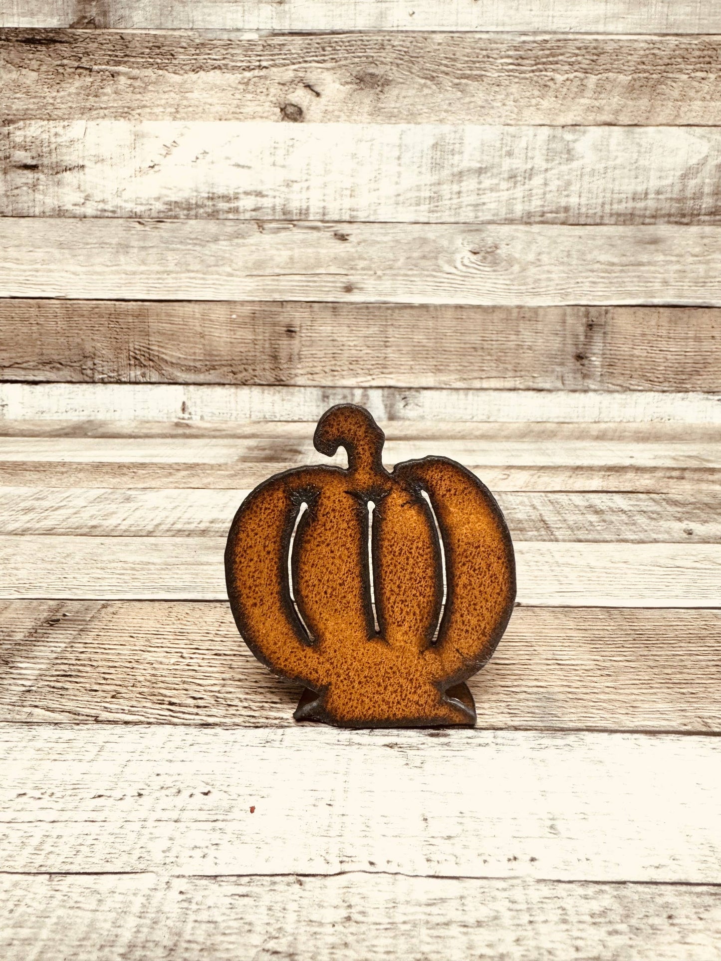 Pumpkin DOODAD Rustic Metal Fall Decor Standing Figurine