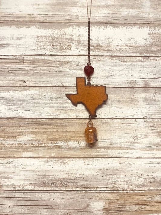 Texas State Shape Bell Rustic Garden Outdoor Decor