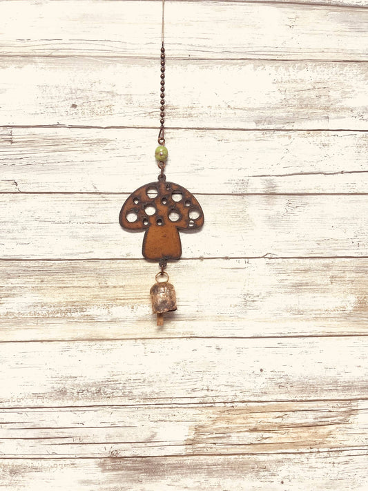 Mushroom Rustic Garden Chime Bell Made In The Usa