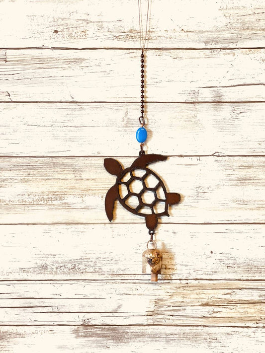 Sea Turtle Bell Rustic Nautical Sea life Garden Chime