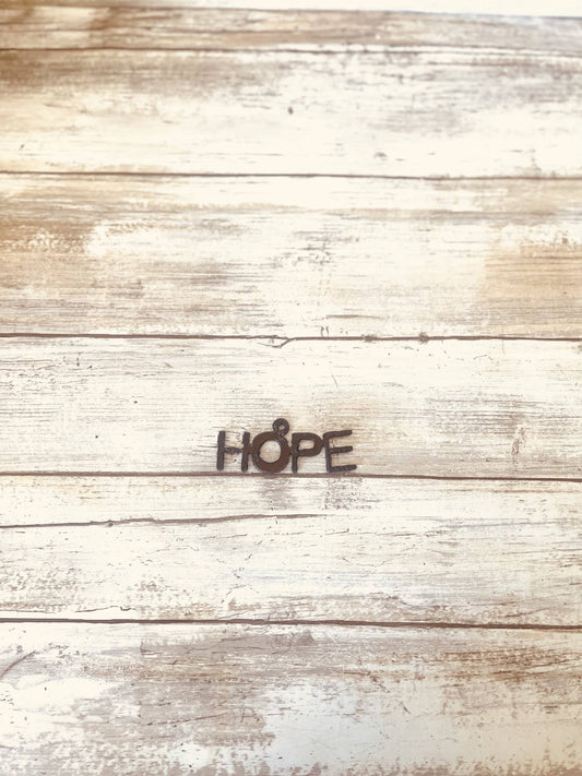 Hope word Charm Rustic Metal Pendant