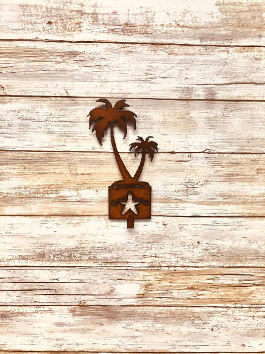 Double Palm Trees Nautical Single Key Hook